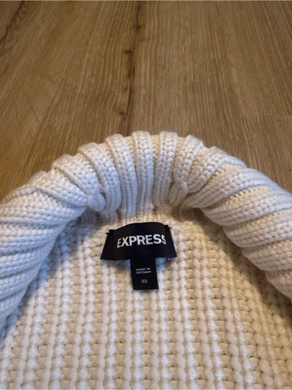 Express Cream Ribbed Sweater - Picture 3 of 3